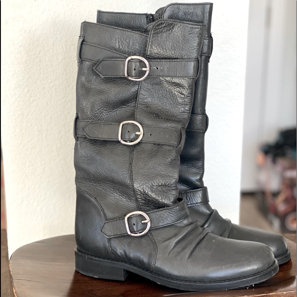 Bebe black buckle boots